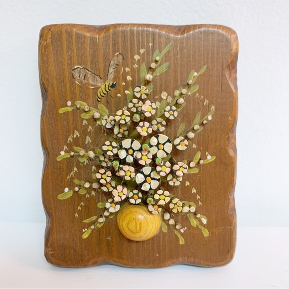 Vintage Nails Flower Floral Wood Tapping Art Decor Set - Picture 3 of 6